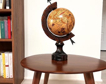 Vintage Lluis Duran Huix Hand-Carved World Globe