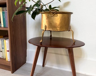 Vintage Gold Planter Cachepot with Claw Feet and Ornate Handles Log Bin Coal Bucket