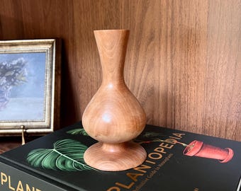 Vintage Hand-Turned Wooden Bud Vase