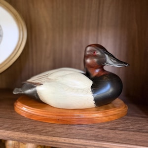Vintage Hand-Painted Signed Wooden Duck Decoy