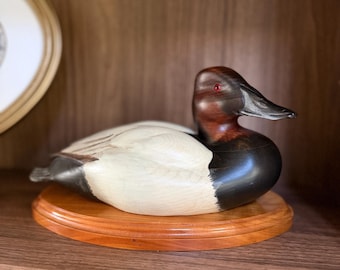 Vintage Hand-Painted Signed Wooden Duck Decoy