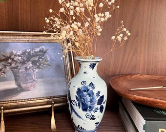 Vintage Delft Vase Royal Goedewaagen Blue and White Home Decor