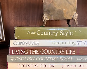 Assorted Vintage Country Style Interior Design Hardcover Coffee Table Books