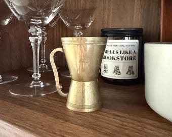 Vintage Brass Cocktail Jigger, Double-Ended Bar Measure, Mid-Century Barware