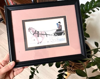 Vintage Framed Signed Amish Scene Print 11x9” by P. Buckley Moss 1988