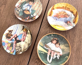 Assorted Vintage Mother Goose Collector Plates 1980s Limited Edition Wall Display