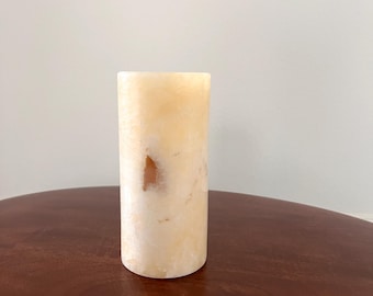 Vintage Natural Onyx Stone Candle Holder 6”