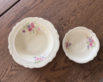 Vintage Homer Laughlin Virginia Rose Bowl and Saucer