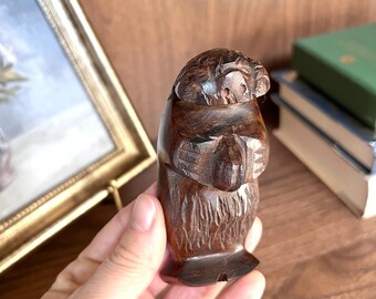Vintage Miniature Wooden Beaver Figurine