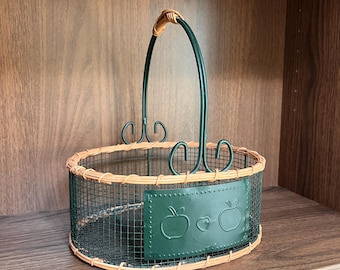 Vintage Green Wire Basket