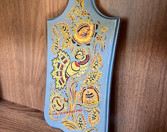 Vintage Hand-Painted Wooden Cutting Board