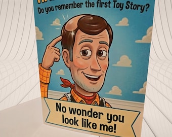 Lustige Toy Story 5 Woody Glatze Geburtstagskarte