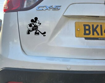 Autoaufkleber mit Mickey-Mouse-Eishockeyspieler-Motiv