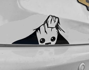 Peeking Baby Groot car decal