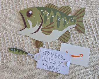 Soporte para tarjetas de regalo con forma de pez, impresión digital y montaje en casa (descarga instantánea).