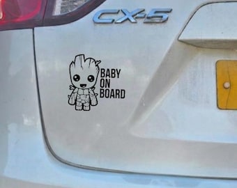 Baby Groot / Baby an Bord Autoaufkleber aus Vinyl