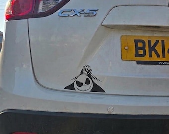 Auto Aufkleber mit guckenden Jack Skellington