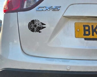 Star Wars Autoaufkleber „Mein anderes Gefährt ist der Falke“.