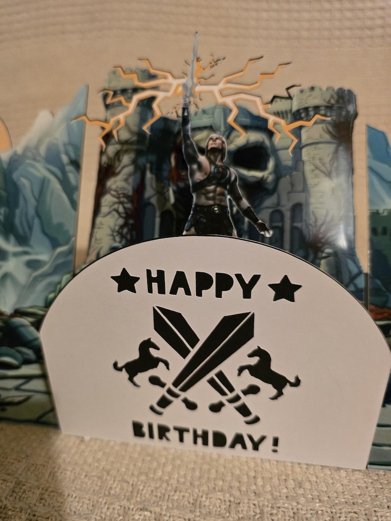 Tarjeta de cumpleaños desplegable de la película Masters of the Universe / He-Man (2026) imagen 4