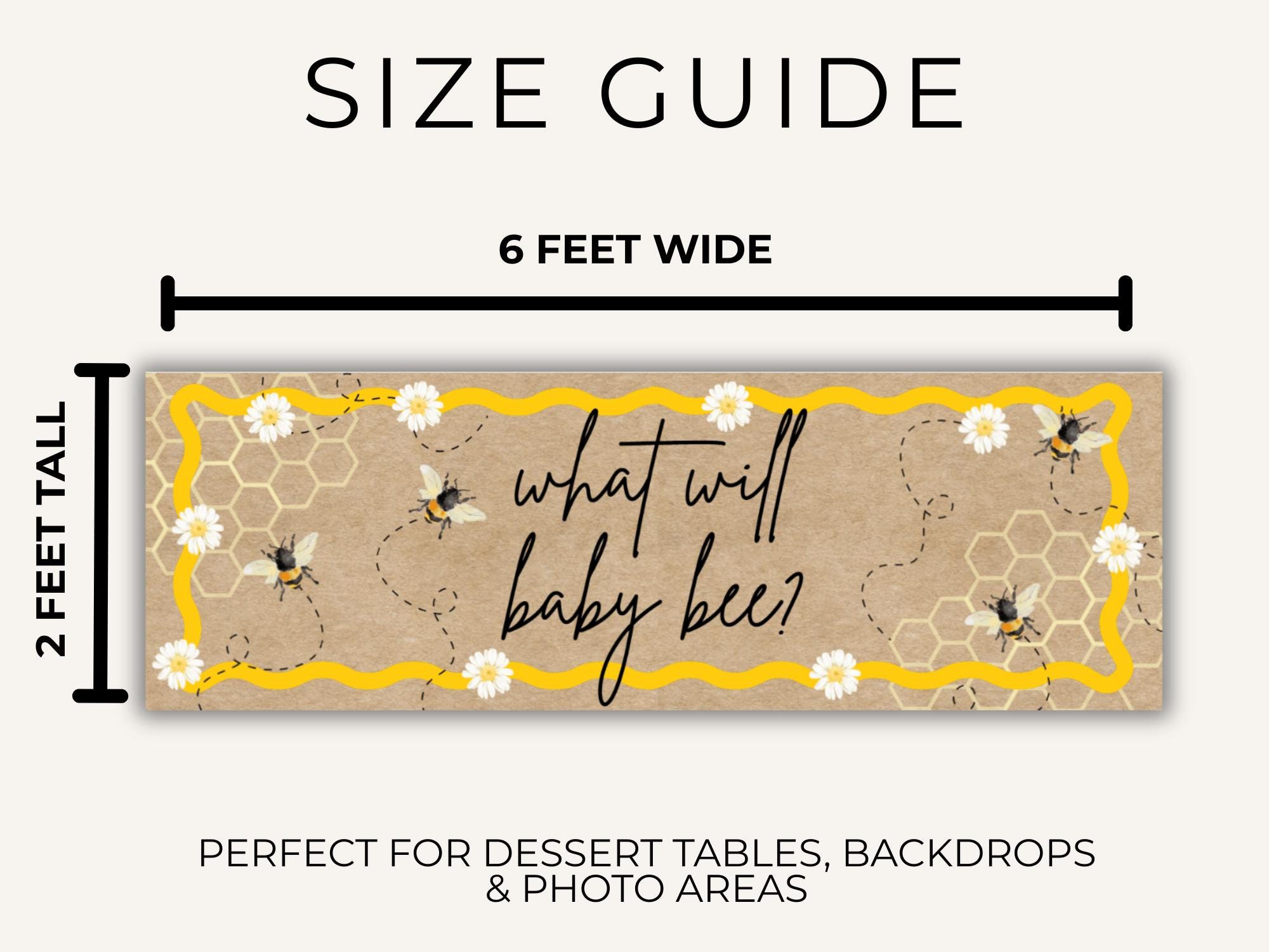 What Will Baby Bee Banner, Gender Reveal Banner, Bee Baby Shower Decor ...