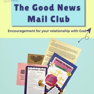 Good News Mail Club: Personligt brev, dagboksprompt, klistermärke, bibelversminneskort, recept och överraskningspresenter (månadsprenumeration)