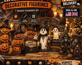 Decoración de fantasma de calabaza de Halloween, figura de fantasma de madera 2D, letrero espeluznante vintage de Halloween, decoración de casa embrujada, sombrero de bruja, decoración rústica para estante
