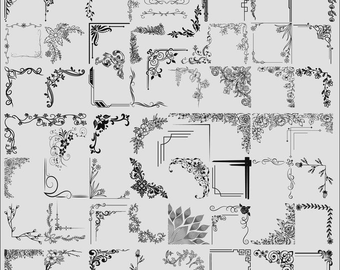 Page Corner Pattern Corner Svg Bundle, Corner Svg, Decorative Page Corner SVG, Floral ...