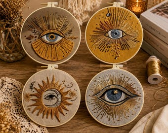 The Eyes Embroidery kit, House Embroidery, Modern Embroidery, Aesthetic Embroidery, DIY Starter Craft Kit for Adults, Beginners Modern