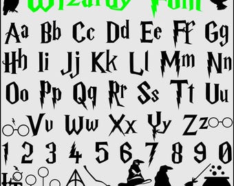 Potter Font SVG, Wizard Font Svg, Magic Wizard Svg, Halloween Font Svg, Wizardy Font, Potter Alphabet Svg, TTF Font, Cricut Instant Download