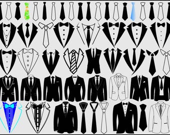 Suit and Tie SVG Bundle, Suit and Tie Png, Suit and Tie Vector, Suit and Tie Silhouette, Suit and Tie Jpg, Tuxedo Svg - Instant Download