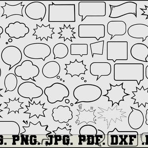 Speech Bubble SVG Bundle, Speech Bubble PNG Bundle, Bubble Frame Svg, Speech Bubble SVG Cut Files For Cricut, Frame Svg,Png, Dialog Box Svg
