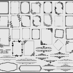 Decoratief frame SVG | Rechthoekig Frame Svg | Bloemenrand Svg | Vintage Frames Svg | Victoriaanse Frame Svg | Ornamenten Svg | Trouwlijst: