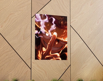 Smirking Straw Hat Pirate One Piece Matte Poster | Anime Character Wall Art