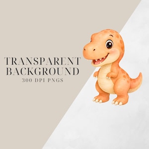 Watercolor dinosaur PNG bundle with dino eggs, footprints, fossils, leaves and prehistoric elements