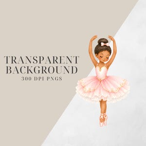 Cute little ballerina girl PNG bundle for nursery decor and invitations