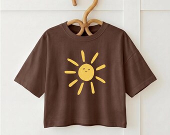 Toddler Smiling Sun Tee | Hand-Drawn Illustration, Lightweight Cotton Shirt