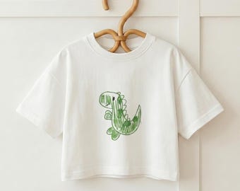 Green Scribble Dinosaur Toddler T-Shirt, Hand-Drawn Dino Graphic Tee, Birthday Outfit