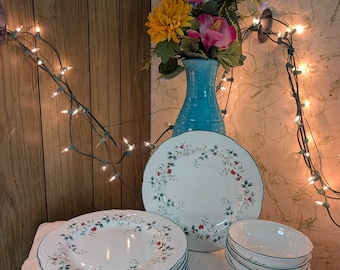 Vintage Pfalzgraff Winter Berry Dinner Plates and 4 Bowls