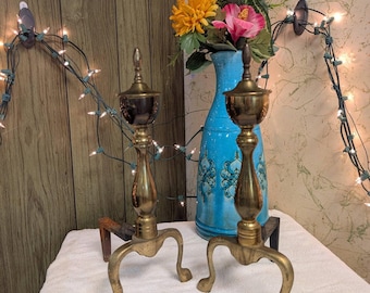 Vintage Brass Andirons