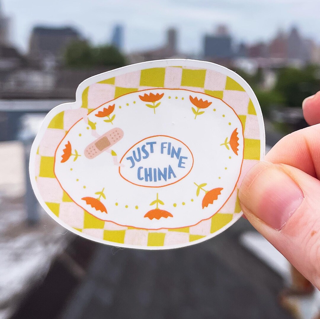 Just Fine China Sticker | Funny Dining Vinyl Decal (waterproof) - Etsy