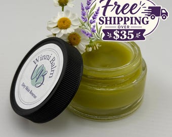 Herbal Dry Skin Salve, Natural Hand Balm, Rough Skin Moisturizer, Beeswax, Winter Skincare, Soothing Irritated Skin