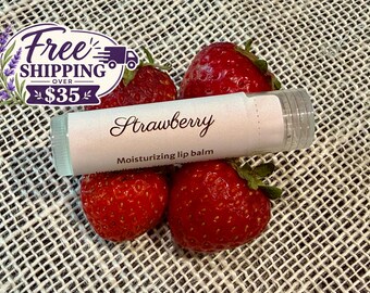 Strawberry lip balm - Small batch, hand made