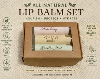Helt naturligt läppbalsamset – Jordgubb, Mocha, Mintsmaker (Handgjort)