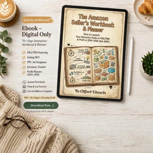 Amazon Verkäufer Arbeitsbuch Planer, Amazon FBA FBM Guide, Digitaler Download Ebook, Verkäufer Business Planer, Produkt Sourcing