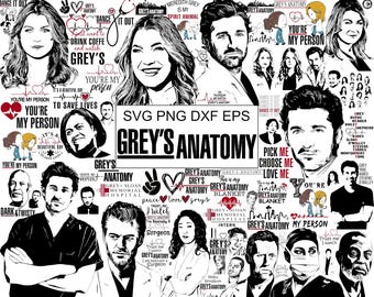 77 SVG Grey’s Anatomy TV-Serien-Bundle | Meredith Gray Derek Sheperd, Medizinische Zitate & Krankenhaus-Symbole Mega Pack | SVG Dxf Eps Png-Dateien