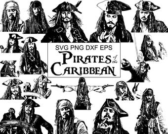 20 SVG-Fluch der Karibik Film Bundle | Jack Sparrow Classic Abenteuerfilm Mega Pack | svg dxf eps png Dateien | Sofort Download