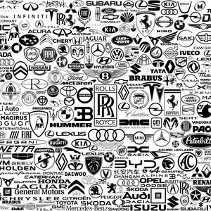 293 SVG bilmärkeslogotyper Mega Bundle | Lyx-, sport- och klassiska märken, bilikoner och fordonsemblempaket | Svg Dxf Eps Png-filer