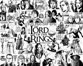 80 SVG Der Herr der Ringe Film Bundle | Mittelerde Fantasy Klassiker Mega Pack | SVG Dxf EPS PNG Dateien | Sofortdownload | Cricut