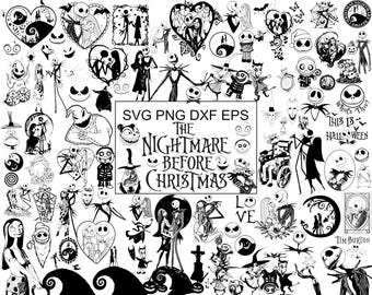 SVG 91 Der Alptraum vor Weihnachten | Jack Skellington Sally Oogie Boogie Halloween Film Mega Pack | SVG DXF Eps Png-Dateien