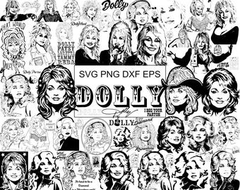 67 SVG Dolly Parton Mega Bundle | Country-Musik-Ikone, Western-Stil und klassische Zitate | SVG DXF Eps Png-Dateien | Vektor